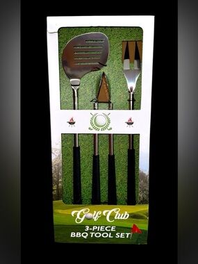 NIB! Charcoal Companion Golf
Club 3-Piece BBQ Tool Set